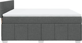 vidaXL Κρεβάτι Boxspring με Στρώμα Σκούρο Γκρι 180x200 εκ Υφασμάτιν