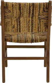 Πολυθρόνα Refane pakoworld φυσικό teak ξύλο-ψάθα 55x60x85εκ