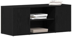 vidaXL Κονσόλα Τηλεόρασης Μαύρο Δρυς 100x35x40 εκ Επεξεργασμένο Ξύλο