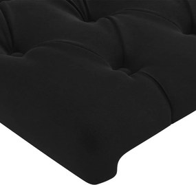 vidaXL Κεφαλάρι Μαύρο Βελούδινο 180x7x118/128 εκ.