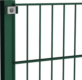 vidaXL Πάνελ Περίφραξης με Στύλους Σιδερένιο Πράσινο 1212 x 80 εκ.