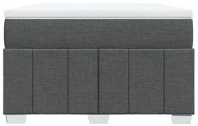 Κρεβάτι Boxspring με Στρώμα Σκούρο Γκρι 120x190 εκ Υφασμάτινο - Γκρι