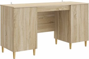 vidaXL Γραφείο Sonoma Δρυς 142,5 x 50 x 75 εκ. Επεξεργασμένο Ξύλο