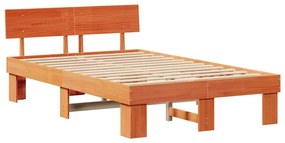 vidaXL Σκελετός Κρεβατιού Καφέ κεριού 135 x 190 cm Μασίφ ξύλο πεύκου