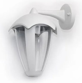 Φανάρι επίτοιχο με κατεύθυνση προς κάτω αλουμινίου με ντουί E27 IP44 σε λευκό χρώμα