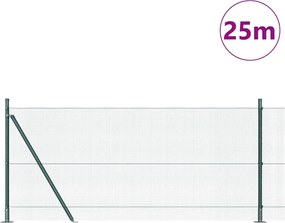 vidaXL 25 x 1 m PVC-Επικαλυμμένο Ατσάλι Πράσινο Δίχτυ
