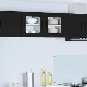 vidaXL Κρεμαστό ντουλάπι κουζίνας με ράφι 2 pcs Μαύρο 40 x 31 x 40 εκ.