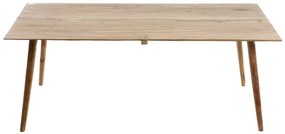 Artekko Τραπεζάκι σαλονιού Ξύλινο σε πατίνα με στρογγυλό πόδι (120x60x45)cm - Ξύλο - 720-1293-WHITE