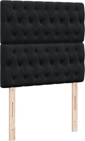 vidaXL Κρεβάτι Boxspring με Στρώμα Μαύρο 80 x 200 εκ. Υφασμάτινο