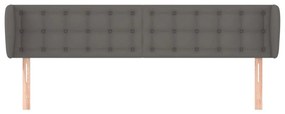 Κεφαλάρι με Πτερύγια Γκρι 183x23x78/88 εκ. Συνθετικό Δέρμα 3117250