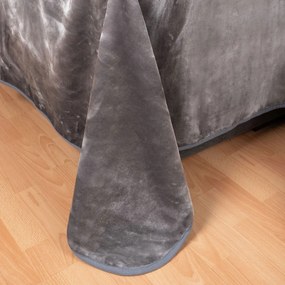Κουβέρτα Βελουτέ Υπέρδιπλη (220x240) Silk Fashion Velour Γκρι