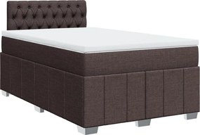 vidaXL Κρεβάτι Boxspring με Στρώμα Σκούρο Καφέ 120x190 εκ Υφασμάτινο