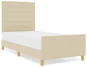 vidaXL Κρεβάτι  Κρεμ 100x200 cm Υφασμάτινο