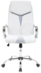 Καρέκλα γραφείου διευθυντή SHARK pakoworld τεχνόδερμα λευκό-γκρι - Τεχνόδερμα - 126-000002