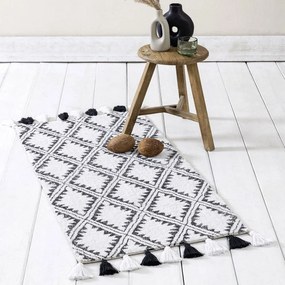 Χαλάκι Κουζίνας Tribe 60x130 Black-White Nima 60X130cm Βαμβάκι