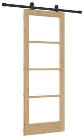 vidaXL Συρόμενη Πόρτα ORKDAL Καφέ 78 x 202 εκ. Ξύλο και μέταλλο