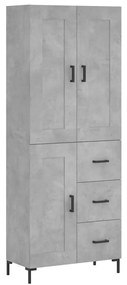 vidaXL Ντουλάπι Γκρι Σκυροδέματος 69,5x34x180 εκ. Επεξεργασμένο Ξύλο
