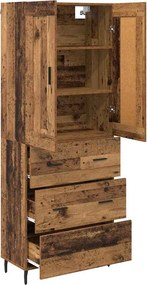 vidaXL Highboard 2 pcs Παλιό ξύλο 69,5 x 34 x 180 εκ.
