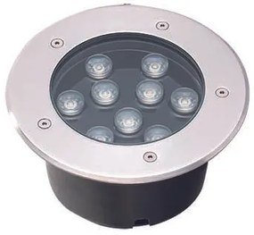 Φωτιστικό Χωνευτό Δαπέδου IP65/67 D180xH95mm Led 10w 3200K 833lm  Viokef Lotus 4187000