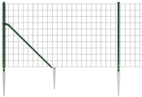 vidaXL Συρματόπλεγμα Περίφραξης Πράσινο 0,8 x 10 μ. με Καρφωτές Βάσεις