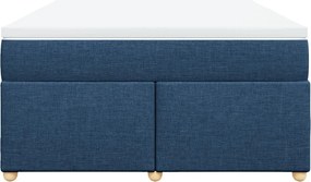 vidaXL Κρεβάτι Boxspring με Στρώμα Μπλε 140x200 εκ. Υφασμάτινο