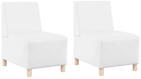 vidaXL Καναπέδες 2 pcs Λευκό 55 x 74 x 82 εκ. Τεχνητό δέρμα