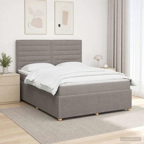 vidaXL Κρεβάτι box spring με στρώμα Taupe 140 x 200 cm Ύφασμα