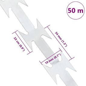 vidaXL Σύρμα Ξυράφι Ασημί 5000 x 1.9 εκ Γαλβανισμένος χάλυβας