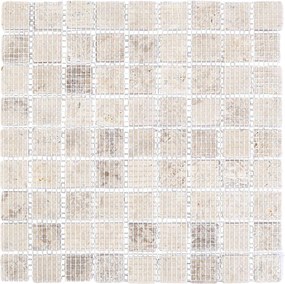 vidaXL Πλακίδια Μωσαϊκού Κρεμ 30 x 30 cm Μάρμαρο