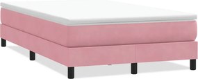 vidaXL Box Spring κρεβάτι χωρίς στρώμα ροζ 120x220 cm Βελούδινο