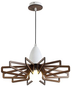 Φωτιστικό Οροφής ZM170051P White & Brown Mdf, Metal