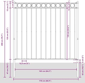 vidaXL Φράχτες ASSEN 1,81 x 1,2 μ Ατσάλι
