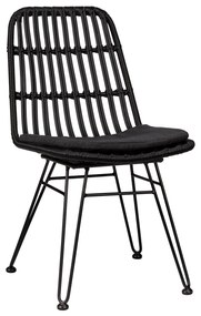 900-240 Καρέκλες Kahlua Black 46 x 62 x 86 Μαύρο Wicker, 1 Τεμάχιο