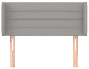 Κεφαλάρι με Πτερύγια Ανοιχτό Γκρι 83x16x78/88 εκ. Υφασμάτινο - Γκρι