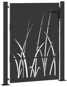 vidaXL Πύλη Κήπου Μαύρο 105 x 125 cm Ατσάλι με Επικάλυψη Πούδρας