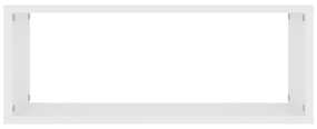 Ράφια Κύβοι Τοίχου 2 τεμ. Λευκά 60 x 15 x 23 εκ. από Επεξ. Ξύλο - Λευκό