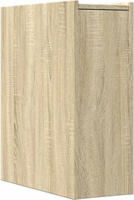 vidaXL Ντουλάπι Μπάνιου Στενό με Ροδάκια Sonoma Δρυς Επεξ. Ξύλο