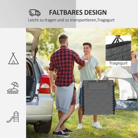 Outsunny Ξαπλώστρα Ξαπλώστρα Κήπου, πτυσσόμενη, με μαξιλάρι, ανθεκτική στις καιρικές συνθήκες. 188 cm x 65 cm x 36 cm, Γκρι + Μαύρο