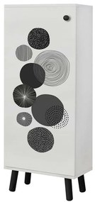 Παπουτσοθήκη Vegas 869VEL8627 50x38x135cm White-Black Μοριοσανίδα,Ξύλο