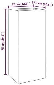 Ζαρντινιέρα 32x29x75 εκ. Ατσάλι Σκληρυθέν στον Αέρα - Καφέ