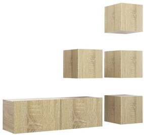 vidaXL Έπιπλα Τηλεόρασης Σετ 5 Τεμαχίων Sonoma Δρυς από Επεξ. Ξύλο