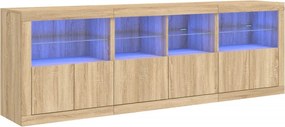 vidaXL Μπουφές με LED Sonoma Δρυς 202 x 37 x 67 εκ.