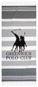 Πετσέτα Θαλάσσης-Παρεό Βαμβακερή 80x170εκ. Essential 3841 Γκρι Greenwich Polo Club