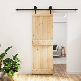 vidaXL Συρόμενη Πόρτα Φυσικό και Μαύρο 70 x 210 cm