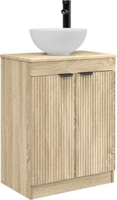 vidaXL Καθρέφτης μπάνιου με νιπτήρα Sonoma Δρυς 54 x 35 x 83 εκ