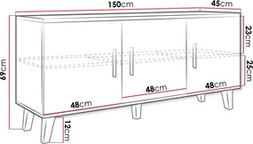 Έπιπλο τηλεόρασης Lotta - 150.00Χ45.00Χ69.00cm