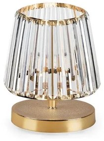 GLASSY 204-0064 Μοντέρνο Eπιτραπέζιο Φωτιστικό Μονόφωτο 1 x E27 IP20 Χρυσό Πλαστικό με Διάφανο Κρύσταλλο-Μ15 x Π15 Globostar 204-0064 Χρυσό
