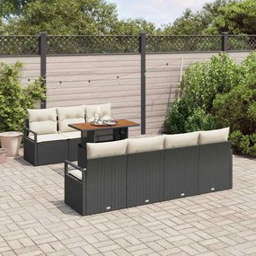 vidaXL Σετ Καναπέ Κήπου με αποθήκευση 8 pcs Μαύρο Πολυ ράταν
