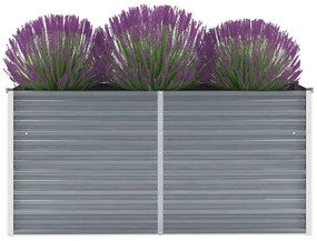 vidaXL Ζαρντινιέρα Υπερυψωμένη Γκρι 160x40x77 εκ. Γαλβανισμ. Χάλυβας