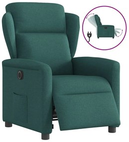 vidaXL Πολυθρόνα Ανακλινόμενη Ηλεκτρική Πράσινο Υφασμάτινη